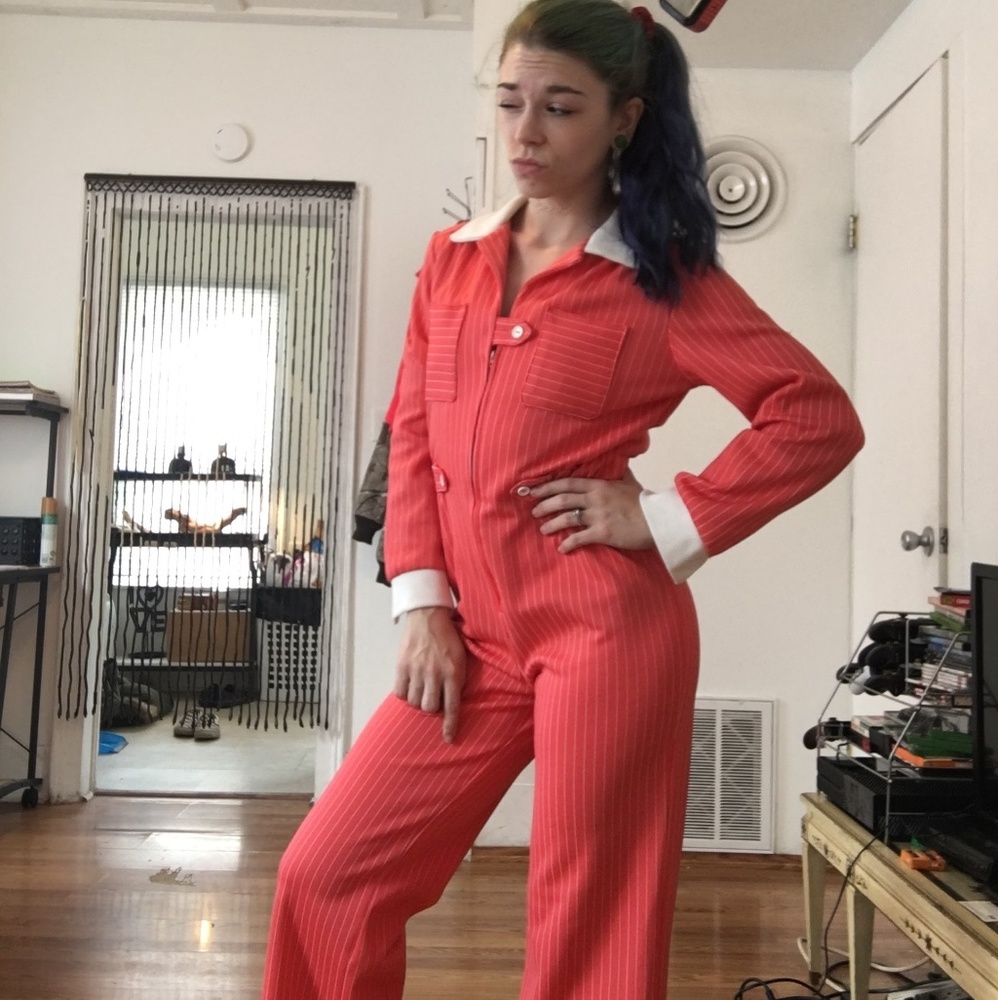 Retro 70's polyester  jumpsuit